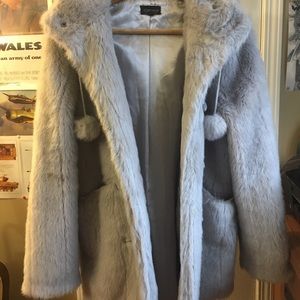 TOPSHOP FAUX FUR COAT SIZE M